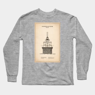 Fourteen Foot Bank Lighthouse - Delaware - SD Long Sleeve T-Shirt